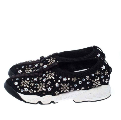 Early spring chili pepper same style hand-embroidered beaded sports casual shoes mesh sequin flat running shoes versatile women's shoes