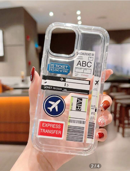 Plane & Letter Graphic Anti-Fall Phone Case Compatible With IPhone15/15Plus/15Pro/15Promax