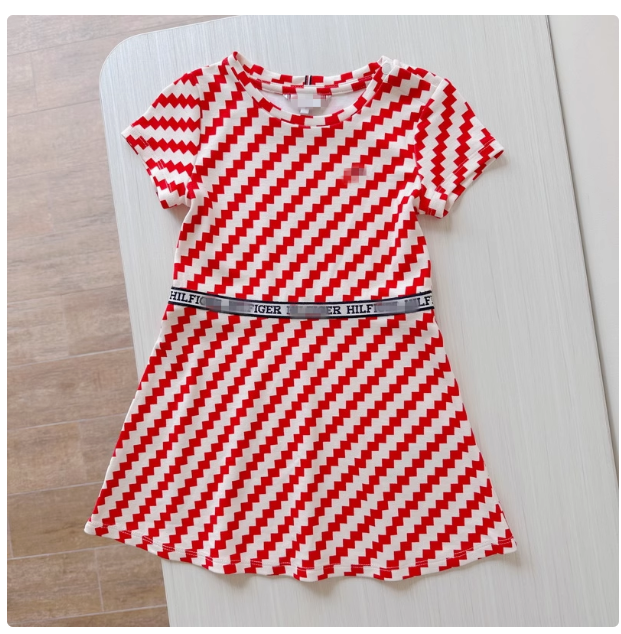 86-110 Export to Europe children's clothing red diamond twill dress baby girl birthday dress high quality recommendation
