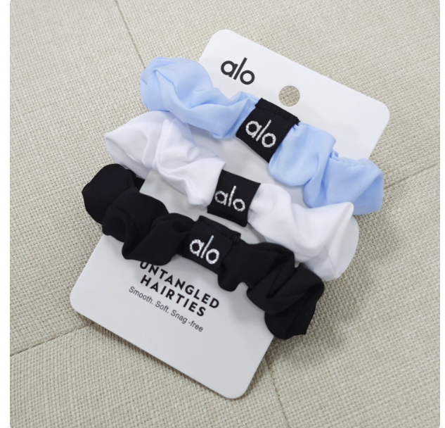 Alo Yoga black and white pig intestine hair ring women's elastic headband European and American yoga accessories girls headband hairband