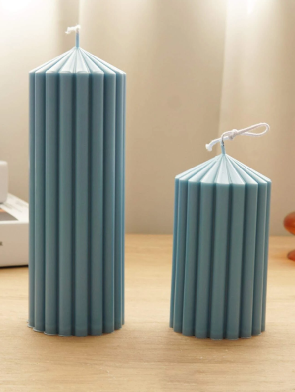 1pc Stripe Cone Shaped Candle Mould For DIY Crystal Drop Glue, Resin, Dried Flower, Mirror Silicone Mold