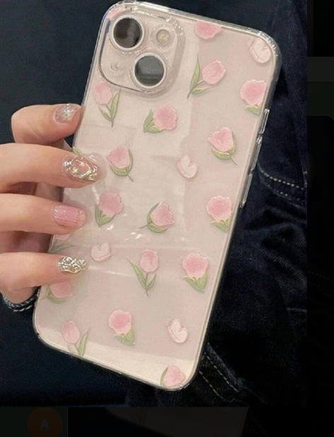 Gucadi Transparent Case With Full-Screen Pink Floral Pattern, Compatible With Iphone, Huawei, Samsung Phones