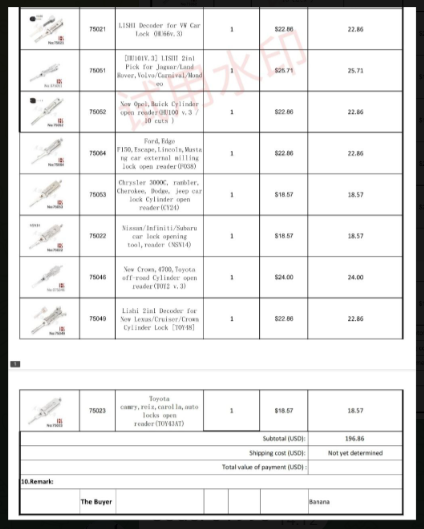 Genuine Lishi 2in1 Tool HU66 SC1 SC4 KW1 R52 KW5 AM5 M1/MS2 B111 Lock Pick Set and Decoder