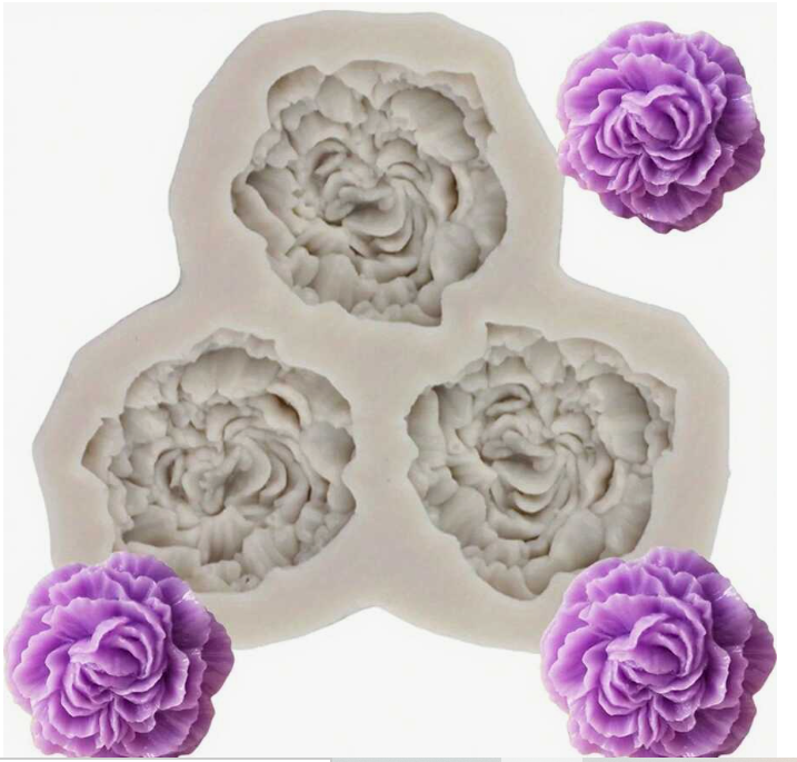 Peony Flower Silicone Mold Cupcake Topper Fondant Cake Decorating Tools Wedding Chocolate Gumpaste Polymer Clay Candy Moulds