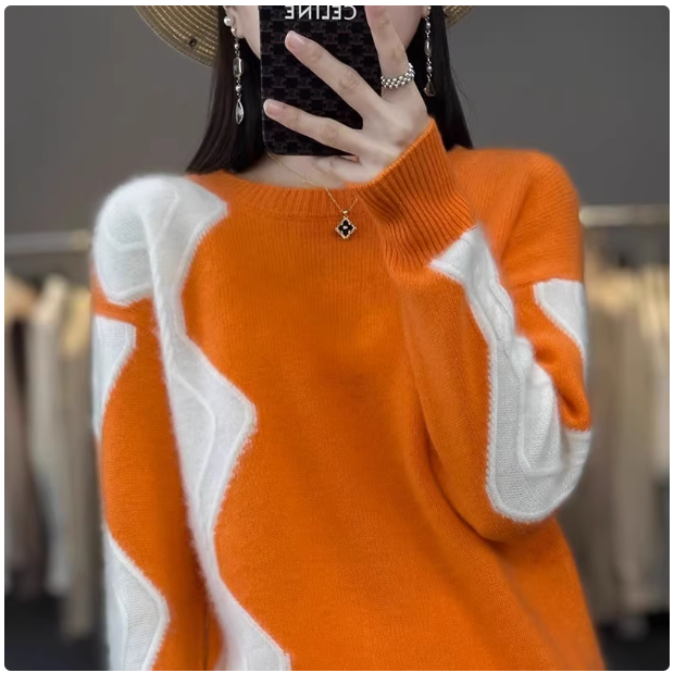 Sweater 2024 new style cut label autumn and winter small sweater fashionable and stylish ladies fashionable knitted cashmere sweater top