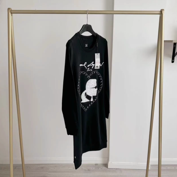 Little Monster Women's Clothing American Order Seiko Terry Long Sweatshirt Sweatshirt Dress Women