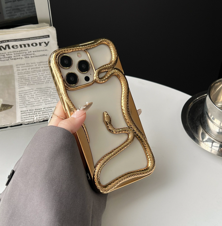 Electroplating glossy matte hollow snake iPhone14/13 suitable for 12/11 Apple 16/15PROMAX