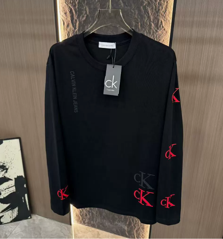 Autumn trendy brand influencer-style letter print long-sleeved loose-fitting crew neck T-shirt for men and women, perfect for a casual look.
