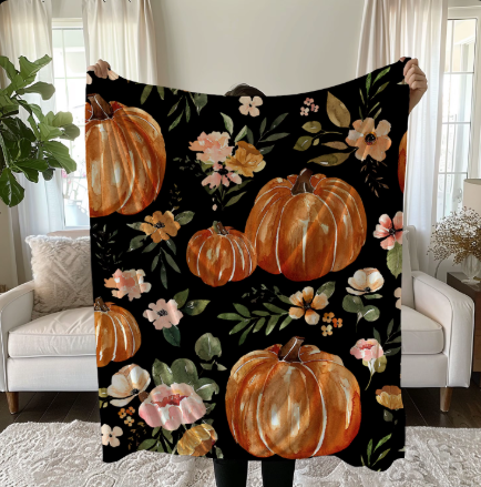 Fall Halloween Pumpkin Sofa Decor Throw Blanket Autumn Blanket Thanksgiving Custom Photo Printed Blanket