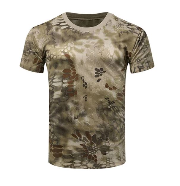 Men Sports T-Shirt Tactical Summer Military Camouflage T-shirts Quick Dry Short Sleeve O Neck Tops Hiking Hunting Combat Tshirt