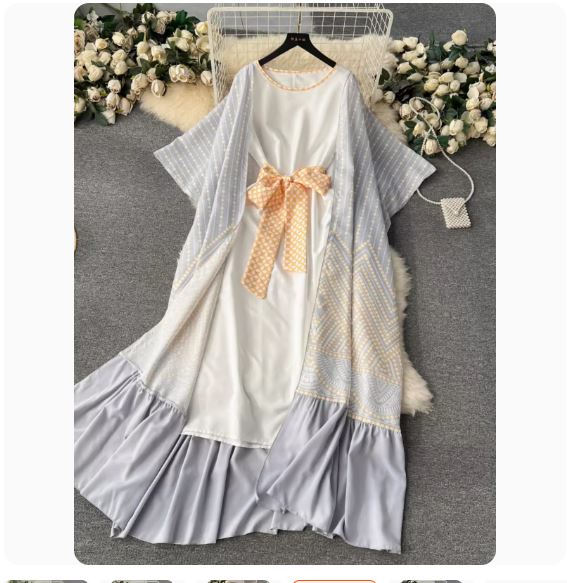 European and American style two-piece dress for women, designer printed shawl jacket, versatile sleeveless vest dress, elegant dress