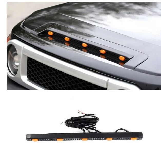 For Toyota FJ Cruiser 2007-2014 LED Vehicles Bonnet Hood Light Bars Decor 5LED