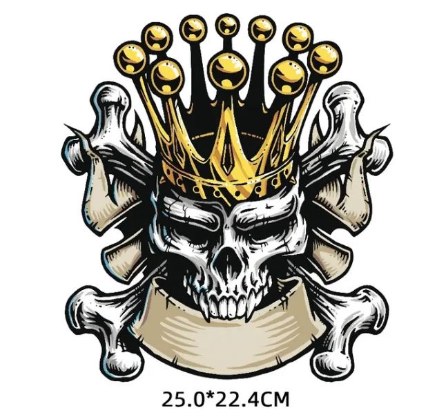 2021 Skull Patches for Clothing Halloween Iron on Transfer for Clothes Diy Thermoadhesive Stickers Appliques Custom Patch T