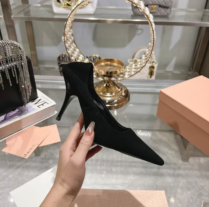 Early spring new genuine leather soft leather shallow mouth pointed toe stiletto high heels sexy versatile dress party women's single shoes