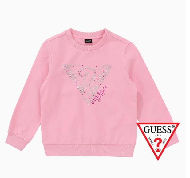 Korean high-end brand children's clothing spring and autumn style girls high-quality cotton knitted beaded big LOGO pullover sweatshirt