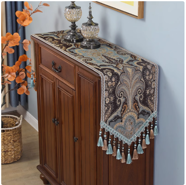 Table flag American retro European high-end luxury coffee table long table cloth high-end dining side cabinet porch TV cabinet