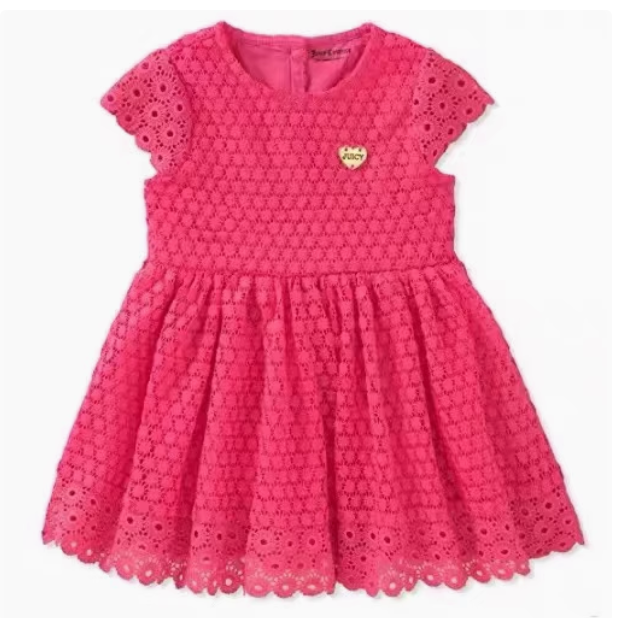 Orange J-JCC French romantic heavy water-soluble lace hook flower rose red a-line skirt high waist dress small dress