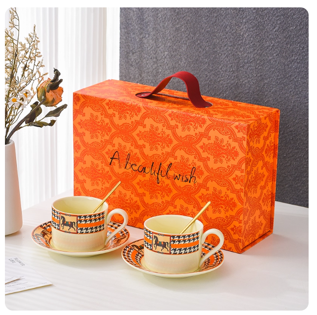 Aima ceramic coffee cup light luxury style high-end souvenir exquisite mug with saucer gift box souvenir