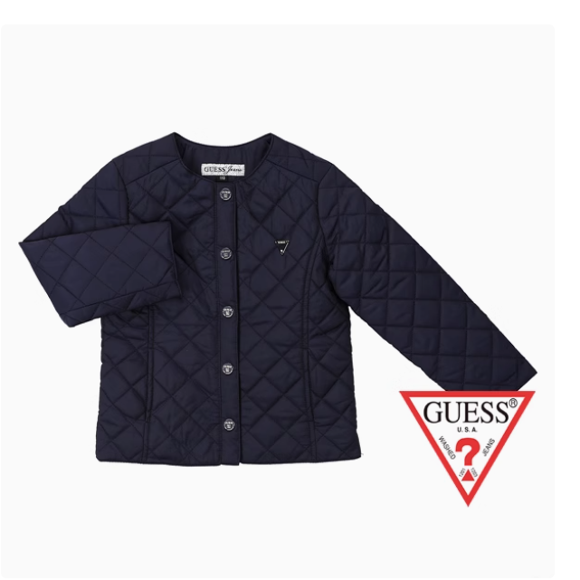 Korean high-end children's clothing G autumn and winter girls simple and fashionable temperament blue quilted cotton plaid thin cotton coat
