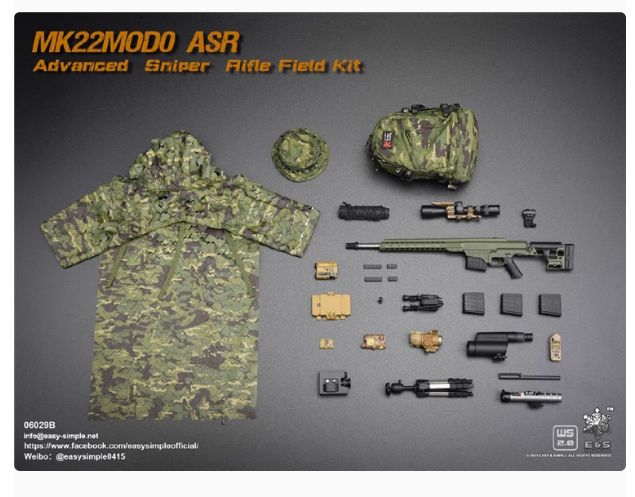 1/6 scale soldier EASY&SIMPLE ES 06029 MK22Mod0 equipment set cannot be fired