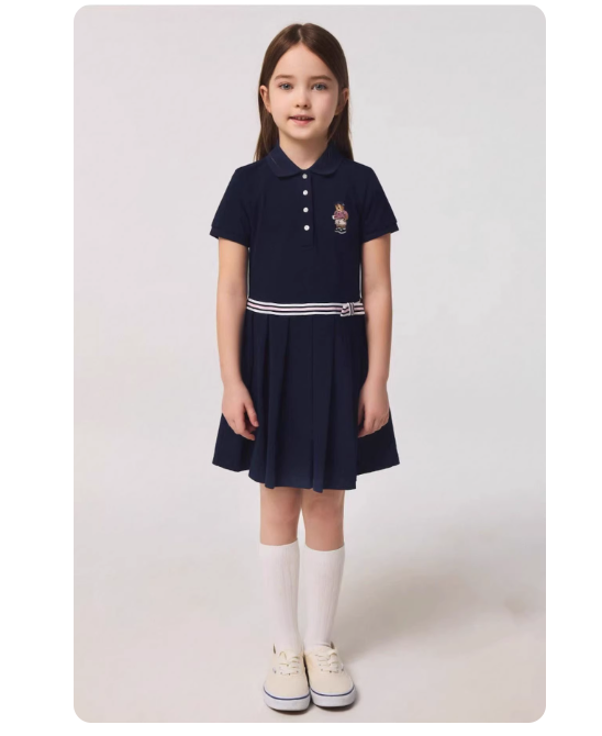 2025 summer new style girls casual fashion short-sleeved dress for middle and large children