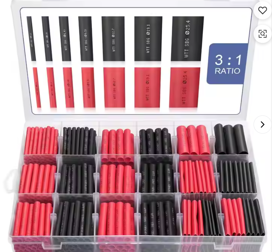 C1130 Black Red Double Wall Heat Shrink Tubing Assembly Kit