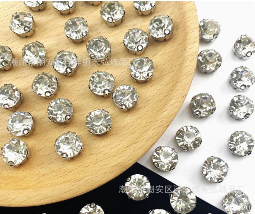Single-claw earrings, glass rhinestones, crystal wedding dresses, shoes, hats, Korean-style hair accessories, handmade DIY, automatic beading.