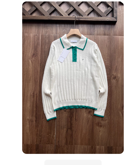 Jimo women's Polo collar long-sleeved sweater 2025 new autumn versatile soft and comfortable top T59222