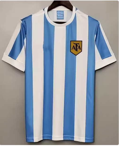 1978 Argentina national team home retro jersey/soccer uniform/wave shirt/blue and white top 50 yuan