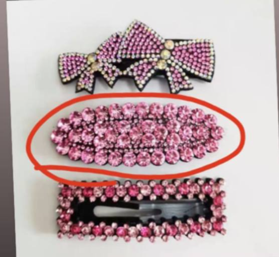 Hairpin single clip rhinestone BB clip head ornament bangs top clip side clip hairpin adult female forehead clip 3-piece set