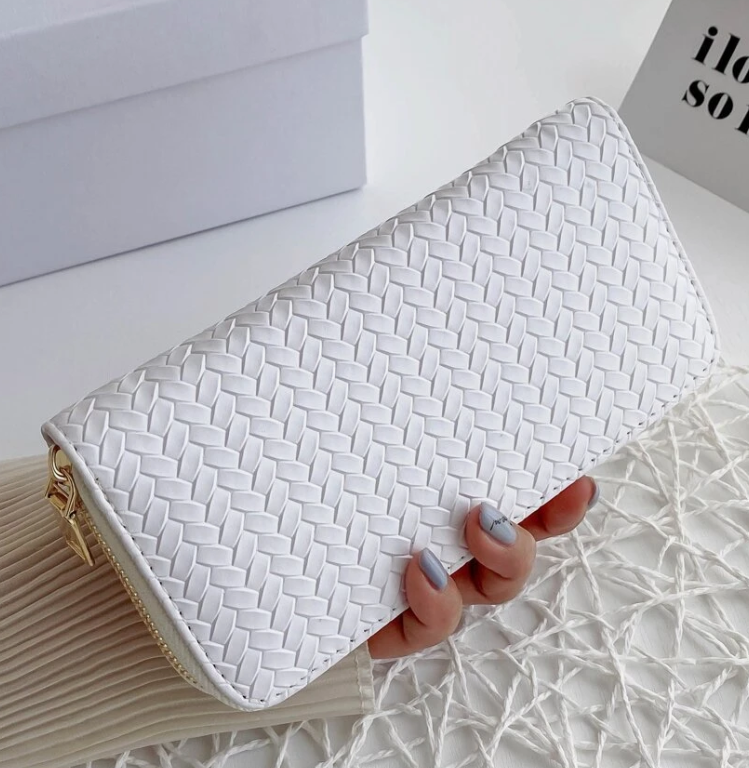 Geometric Embossed Long Wallet Slim Portable,Money,Cash White-Collar Workers