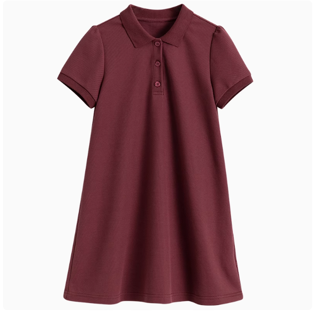 Summer new arrival parent-child medium-length literary style Polo lapel parent-child baby short-sleeved dress for women