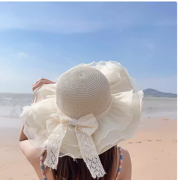 Beach hat for women summer fashion all-match travel seaside sun hat foldable straw hat sun protection large brim