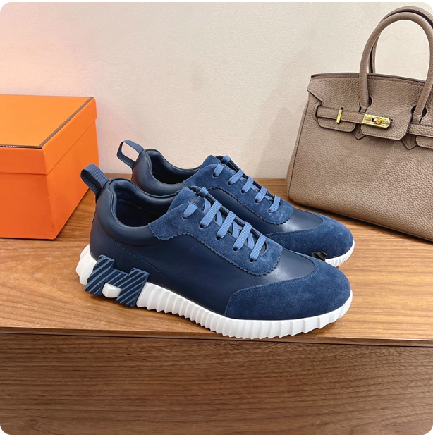 2025 Early Spring New Genuine Leather Lace-up H Brand Fashion Casual Sports Shoes, Unisex Versatile Flat Running Shoes, Couple Shoes