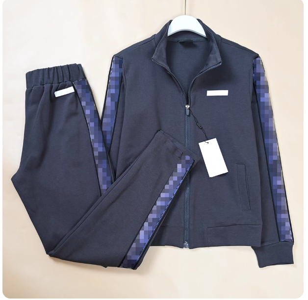 Autumn/Winter New Women's Plain Weave Ribbon Letter Stand Collar Long-Sleeve Sweatshirt + Casual Sweatpants Sports Set