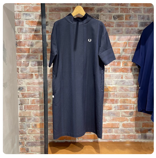 FP wheat ear 2025 summer new embroidery half-high collar dress straight loose vertical stripes temperament commuter T-shirt dress