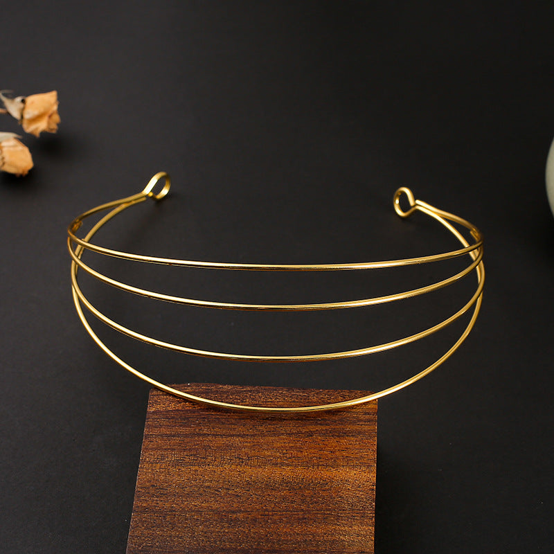 Yingyi Jewelry DIY Pure Copper Four-Layer Hairband Phoenix Crown Base Antique Style Headwear Hair Crown Materials and Accessories