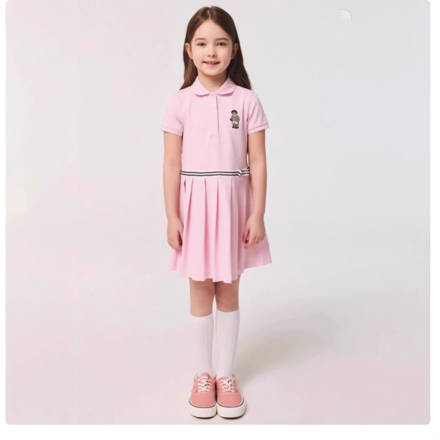 2025 summer new girls casual fashion short-sleeved dress for middle and large children