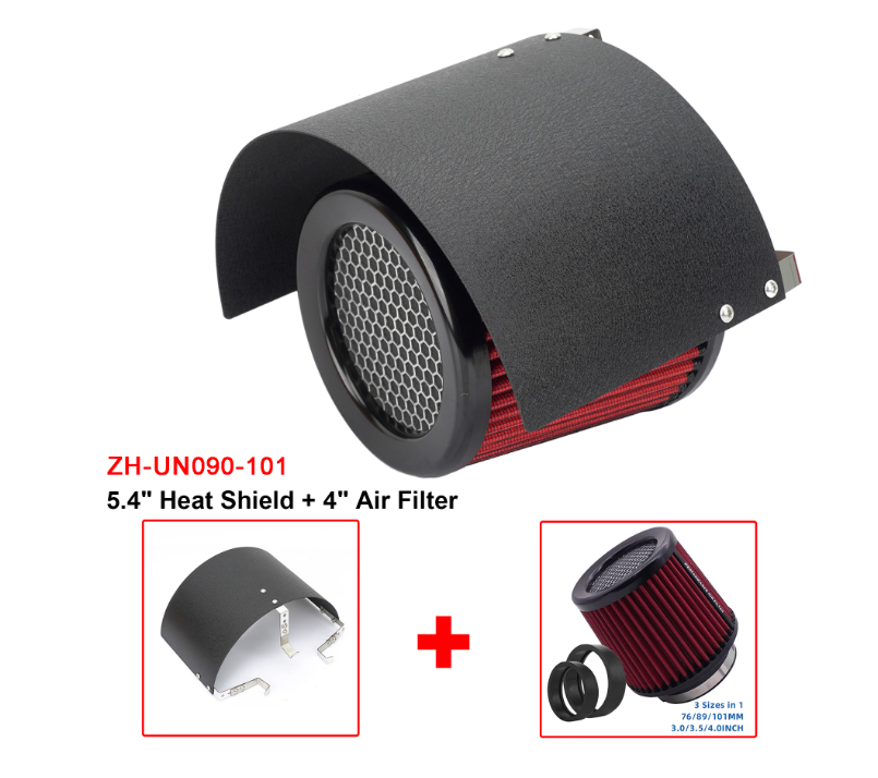 Automobile air intake modification mushroom head air filter heat shield stainless steel universal windshield protective cover adjustable