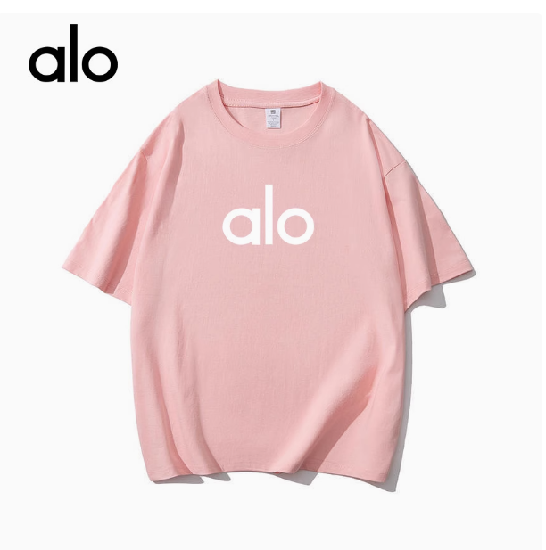 Summer hot sale ALO pure cotton short-sleeved T-shirt loose thin versatile bottoming shirt slim outdoor small fresh women's top