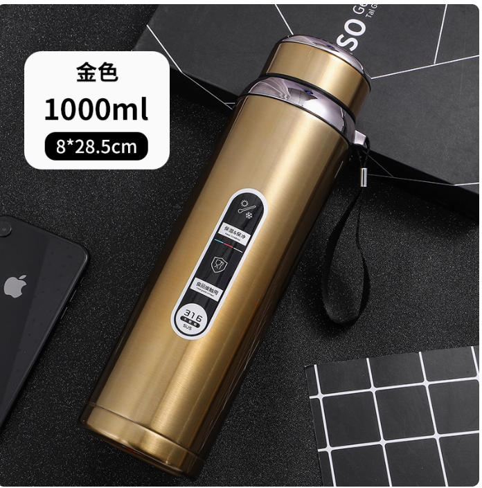 316 stainless steel large capacity thermos cup male and female students thermos pot car portable tea cup 1500ml1