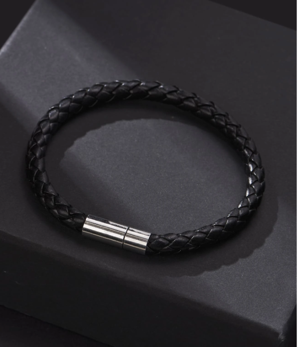 Fashionable and Popular Men Magnetic Braided Bracelet Alloy for Jewelry Gift and for a Stylish Look