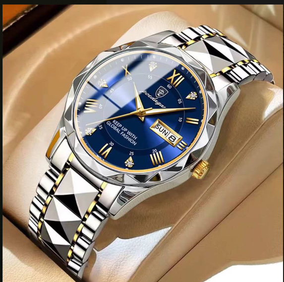 POEDAGAR Top Brand Luxury Man Wristwatch Waterproof Luminous Date Week Men Watches Stainless Steel Quartz Men's Watch Male Reloj