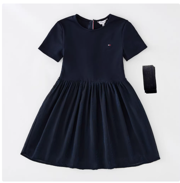 4-16 years old French style girl baby girl modal short-sleeved T-shirt dress mesh splicing dress summer