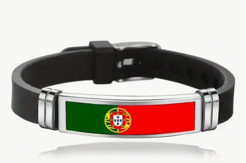 Men's Fashion Adjustable Portugal Flag Stainless Steel Bracelet