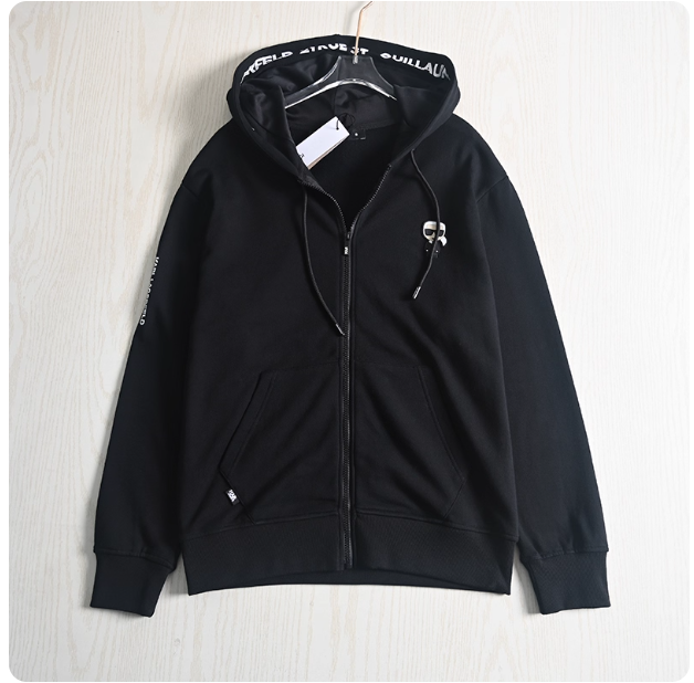 American K-line men's recommended hooded offset letter chest patch soft rubber villain men's spring sweatshirt hoodie