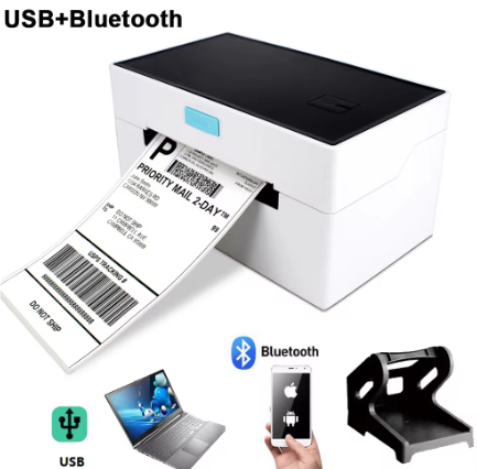 Portable Wireless (cordless), USB, BT, Mobile Compatible with iOS & Android with App Barcode Thermal Label Printer 4x6