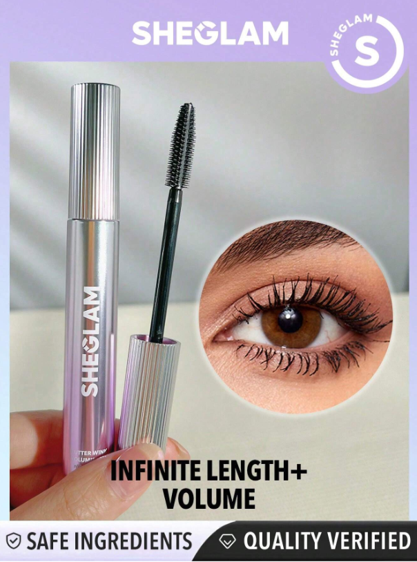 SHEGLAM Flutter Wink Volumizing Mascara Volumizing Lengthening Long-Lasting No Smudge Thick Lengthening Volume Big Eyes Mascara Black Friday Party Mascara