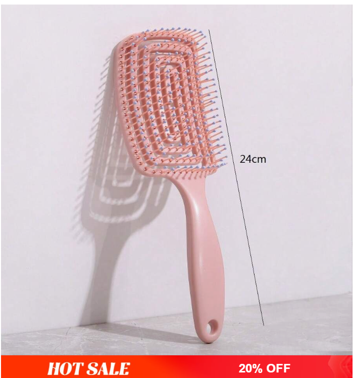 1pc Ladies New Arrival Hollowed-Out Chinese Character Shape Comb, And Portable Hair Comb, Suitable For Daily Use, Can Create Volume And Massage The Scalp.