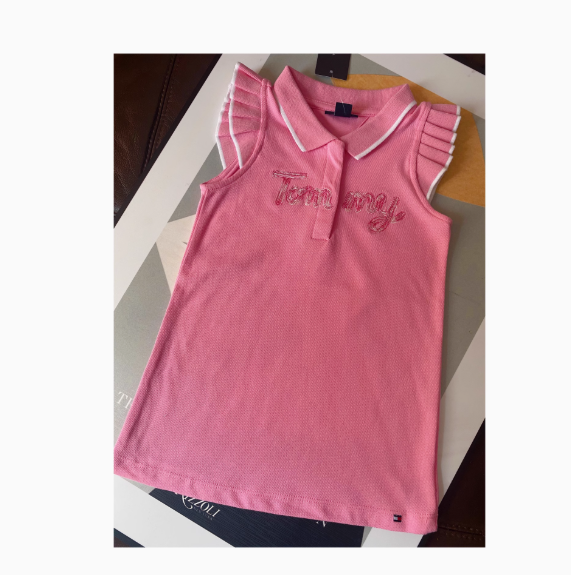 2-12 years old Tom** new style girl's pink and blue cotton flying sleeve polo dress